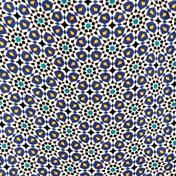 EXPRESS portofino shirt blouse size small blue/black/white geometric print - Picture 3 of 5